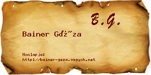 Bainer Géza névjegykártya
